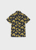 6112 Mayoral Jr Boys S/S Collared Shirt, Palm Tree Navy