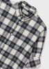 Boys Mayoral Long Sleeved Checkered Shirt, Folded long Sleeve, Collared Flannel, Front Central Fastening, Front Detail