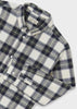 Mayoral Boys Linen Checkered Shirt, Long Sleeved Collared, Front Detail