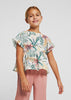 Mayoral Girls Patterned Blouse, Tropical, Peplum