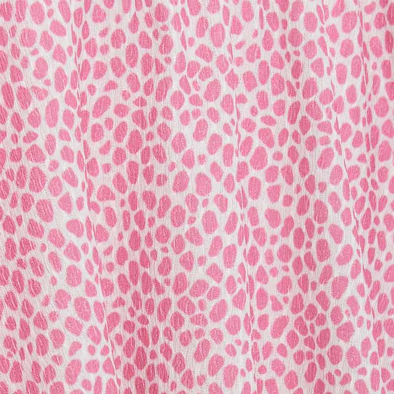 6186 Pink and White Polka Dotted Detailed Loose Shirt