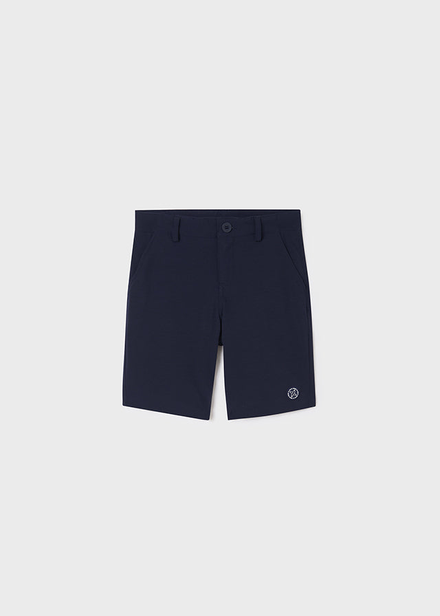 Mayoral Boys Navy Blue Bermuda Shorts, Functional Front Pockets and Front Button Fastening, Belt loops