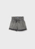 Mayoral Girls Paperbag Gray Shorts, Functional Front Pockets, Front