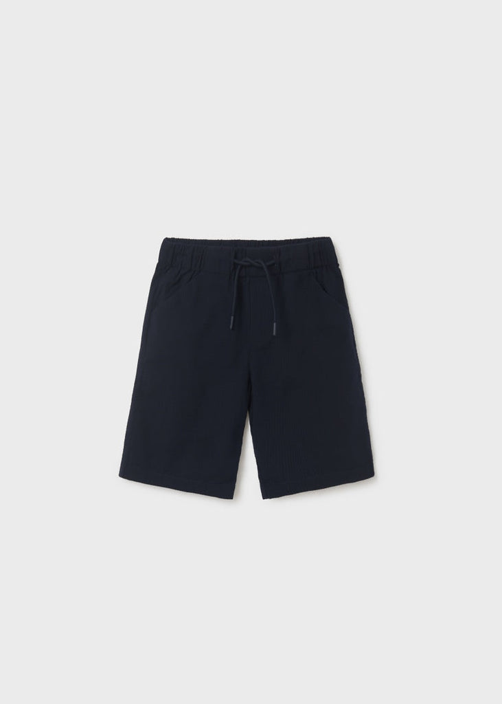 6248 Mayoral Jr Boys Seersucker Bermuda Shorts, Navy