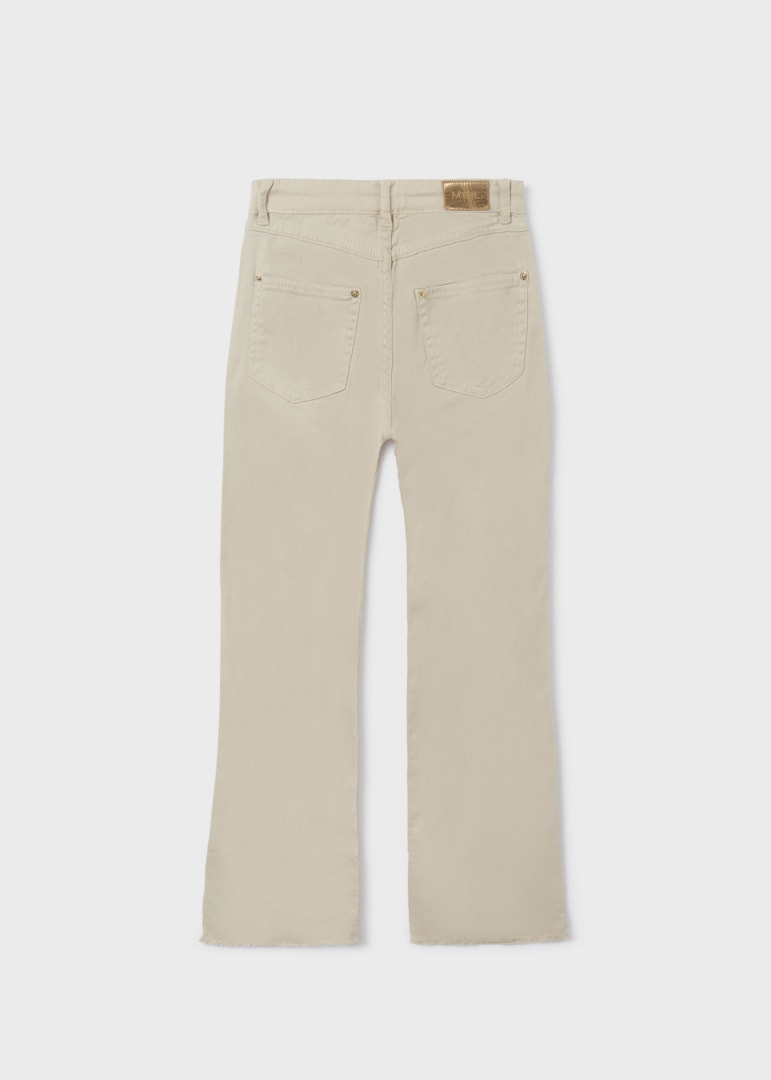 6579 Mayoral Jr Girls High Waist Flare Pants, Oat