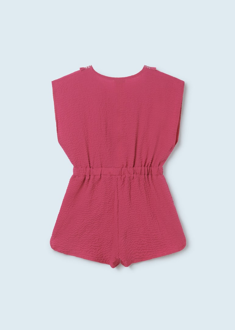 6847 Mayoral Jr Girls Caftan Romper, Bougainvilla Pink