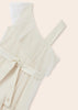 6911 Shimmer Belted Tulle Dress, Champagne detail