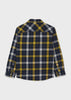 Boys Mayoral Long Sleeve Flannel, Black and Yellow, Collared, Back