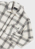 Front Central Button Fastening, Collared Long Sleeve Plaid Shirt, Front Functional Pocket