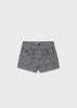 Mayoral Girls Front Black Plaid Checkered Shorts, Elasticated Waistband, Front Functional Pockets