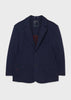 Mayoral Boys Navy Blue Knit Blazer, Front, Low Collar, Long Sleeve, Two Front Pockets, One Chest Pocket, Front Buttons 