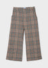 Mayoral Girls Red Plaid Cropped Pants, Front Side Pockets, Front