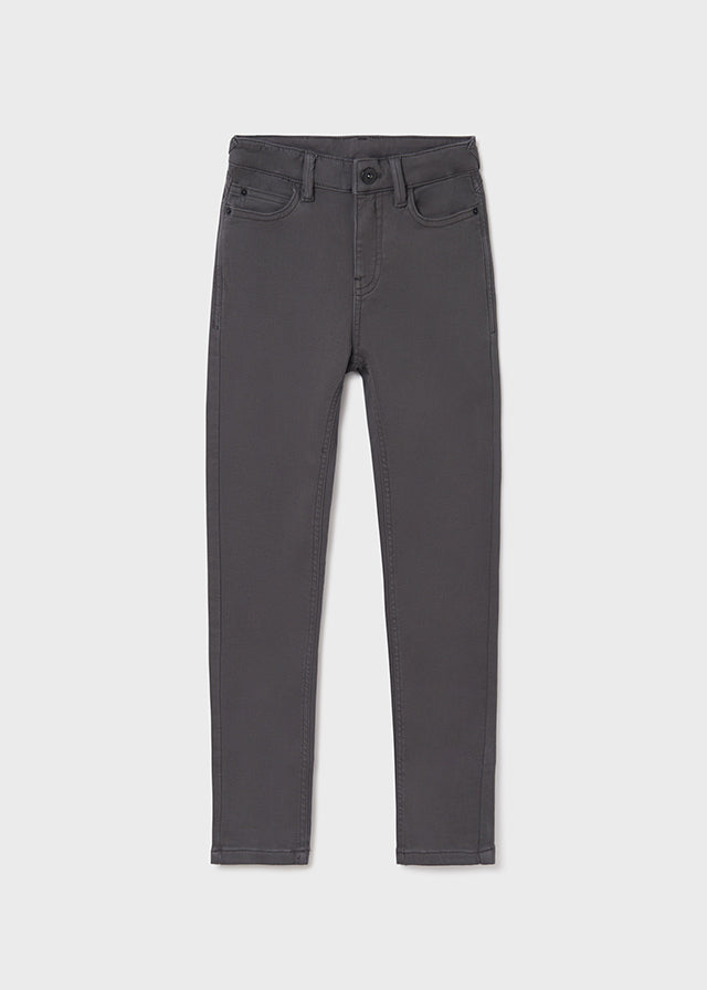 Mayoral Boys Long Fitted Pants Dark Grey, Eco-Friendly, Front