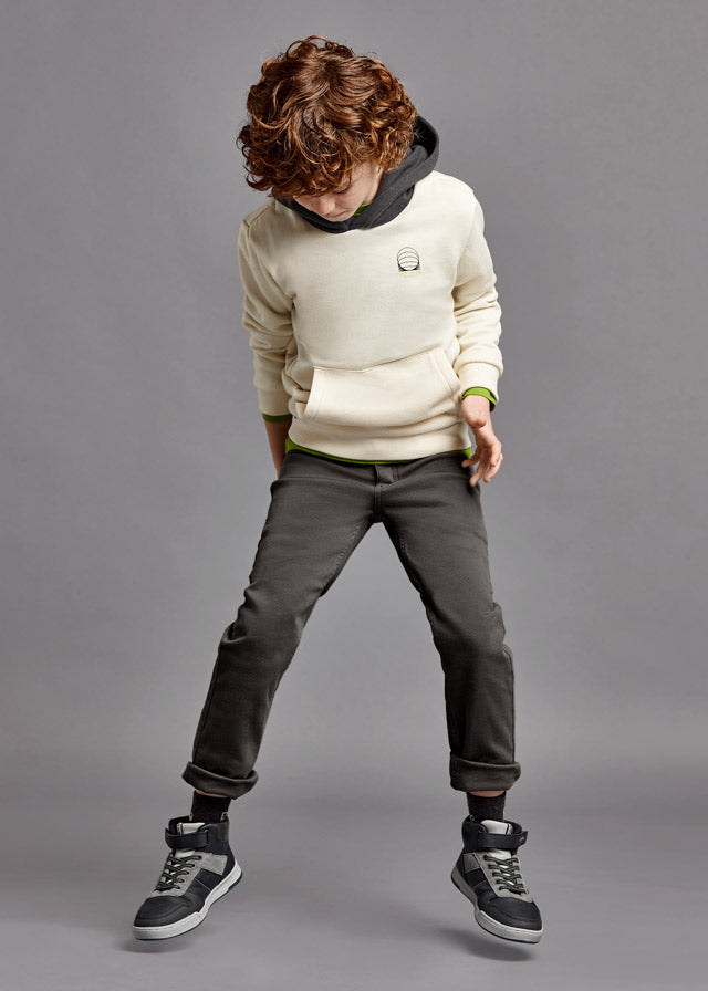 Boys Mayoral Long Fitted Pants Dark Grey, Eco-Friendly