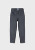 Mayoral Girls Slouch Denim Trousers, Gray, Front Button Fastening