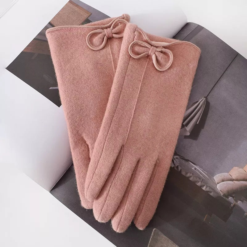 Cashmere Blend & Plush Lined Gloves - Dusty Pink