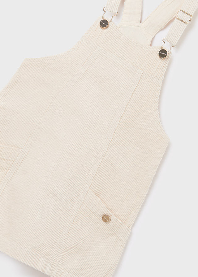 Mayoral Girls Adjustable Straps, Front Functional Pockets, Corduroy Skirt Dress