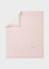 9144 Mayoral Girls Faux Fur Knit Heirloom Blanket, Soft Baby Pink