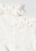 Girls Mayoral Decorative Lace Knitted Socks, Velvet Decorative Bow, White