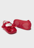  	9633 Mayoral Classic Red Mary Janes & Headband Set, Cherry Red front and underside