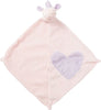 Pink Security Blankie with Unicorn Head and Purple Heart on Pink Blanket 