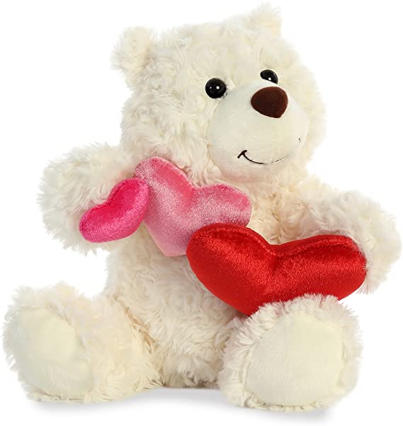 Aurora Truffle Heart Teddy Bear, Vanilla 9" Plush