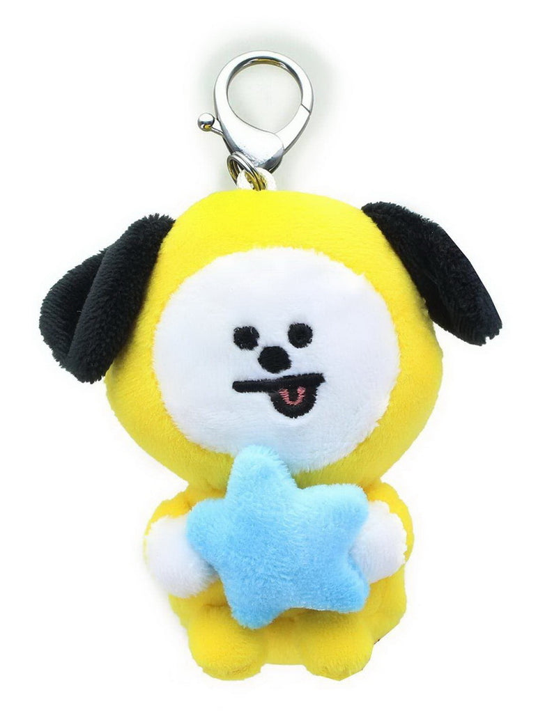 BT21 Official Line Friends 3" Plush Bumble Buddy Backpack Bag Clip, Chimmy Puppy Jimin