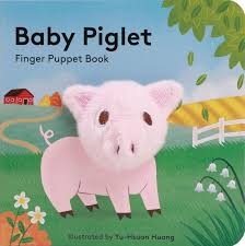 Baby Piglet Finger Puppet Book, cover with piglet drawing 