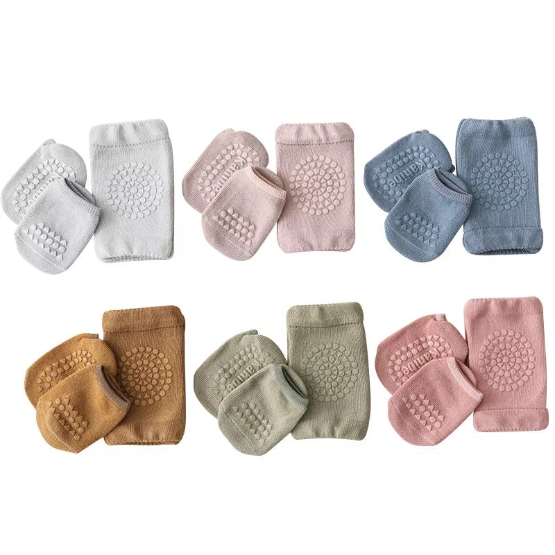 BABY & TODDLER CRAWLER KNEE PROTECTION, KNEE PADS AND NONSKID SOCKS, COLOR CHOICES