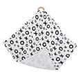 Unisex teething ring white blankie with XO written all over in black lettering