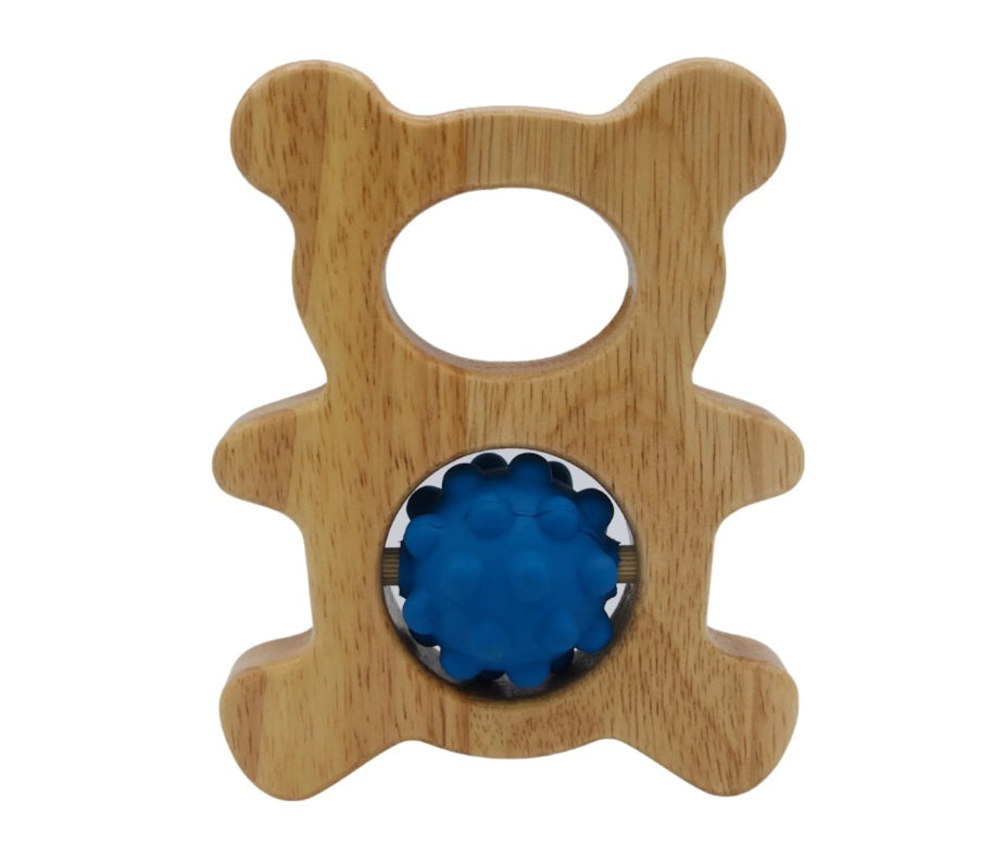 Eco-friendly Natural Rubber Nubble & Wood Bear