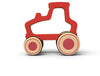 Eco-friendly Wood & Natural Rubber Push Toy, Red Tractor