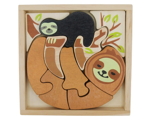 Eco-friendly Wood Puzzle, Sloth Family