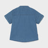 Boys Short Sleeved Denim Blue Shirt, Back of Shirt