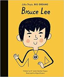 Little People Big Dreams Bruce Lee book with cartoon drawing of Bruce Lee as the cover.