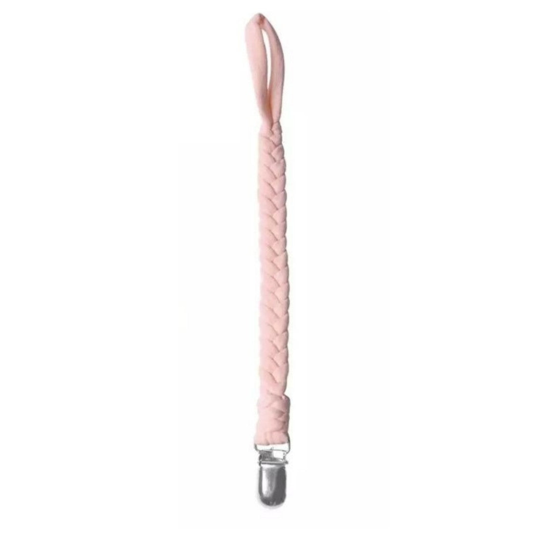 Handmade Braided Universal Teether/Pacifier Clip - Pink