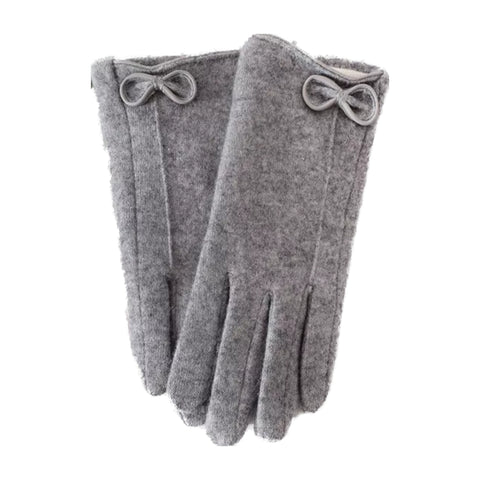 Cashmere Blend & Plush Lined Gloves - Grey
