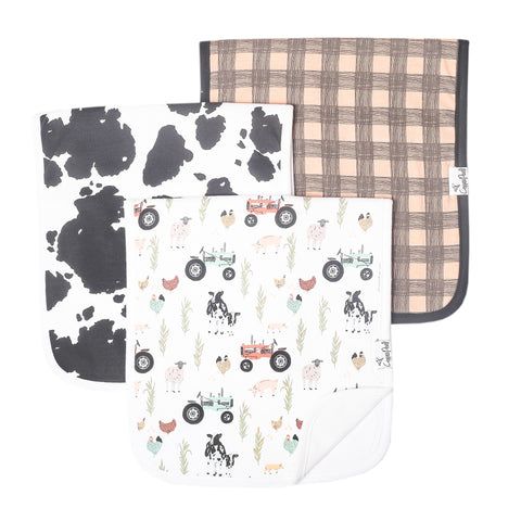 Copper Pearl 3 Pack Burp Cloths, Unisex Jo Farm Life