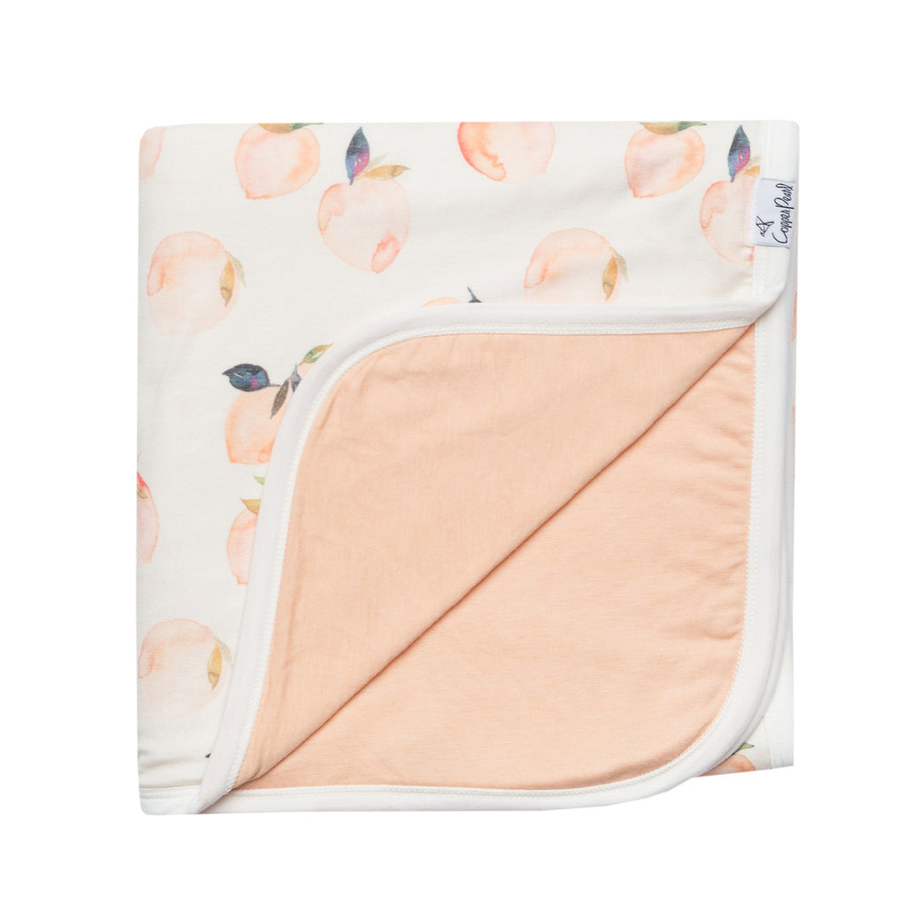 Copper Pearl 3 Layer Peach Caroline Stretchy Quilt Blanket
