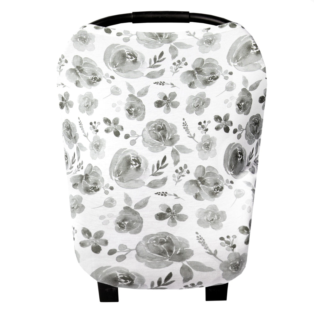 Copper Pearl 5 in 1 Nursing Cover, Black and White Multi-Use Cover Floral Rowan