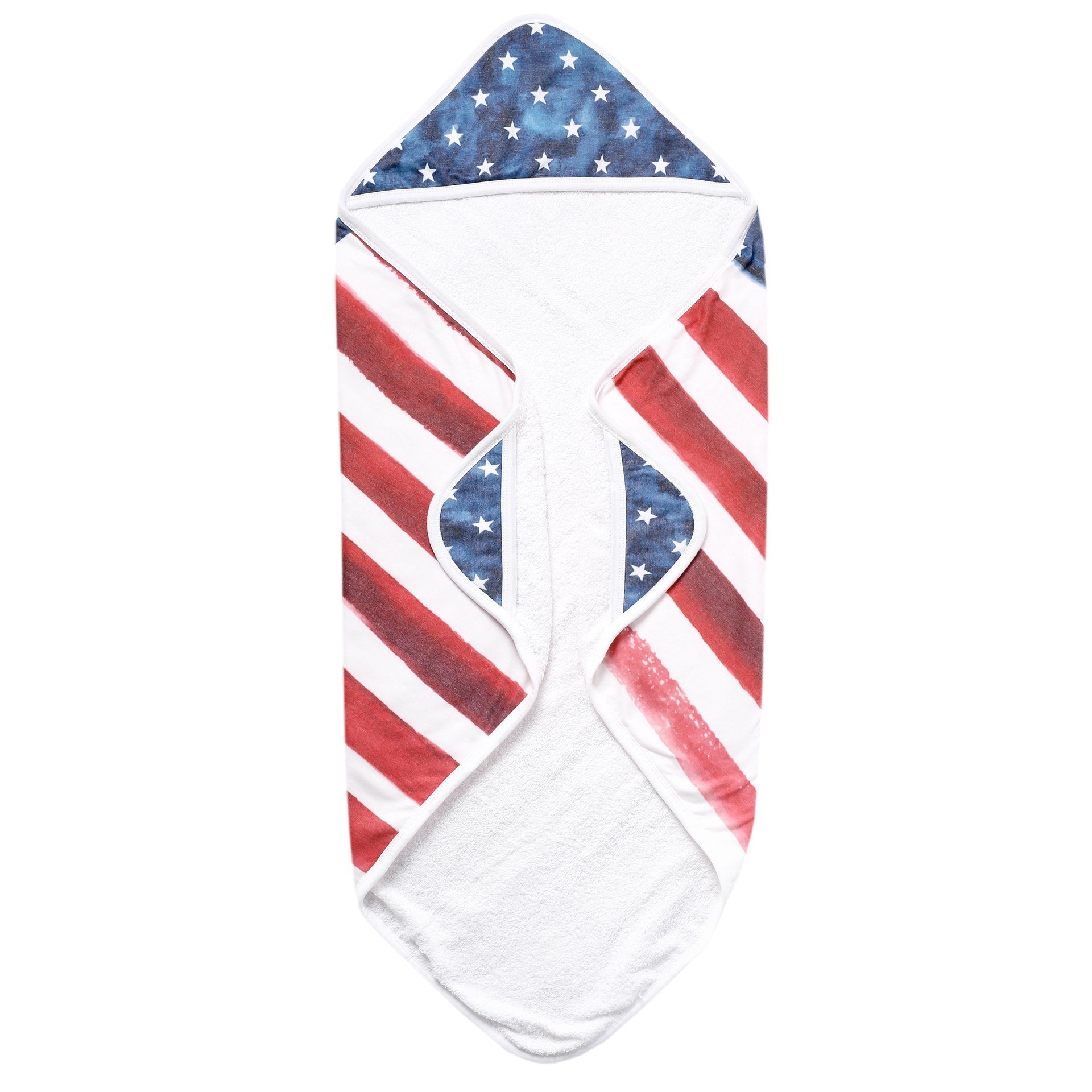 Copper Pearl Hooded Towel, Patriot 4th of July Themed Hooded Towel, Pockets