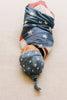 Copper Pearl Top Knotted Beanie, Blue and White Stars, Patriot Beanie 