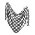 Copper Pearl Black and White Plaid Swaddle Blanket, Single Knit Blanket, Scotland
