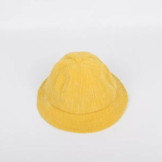kids bucket sun hat, corduroy, yellow
