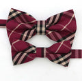 Bowtie, Dress Up Bow Ties, Matching Set, Deep Wine Red Plaid