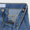 6549 Mayoral Girls Denim Jeans, Front zipper and button, slouchy medium washed jeans, front pockets