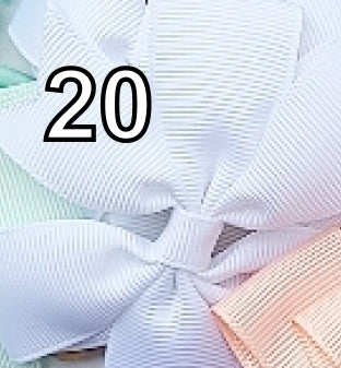 Grosgrain 3" Double Loop Bow Pony Tail Tie 2 PC Set (CLICK TO SELECT COLORS)