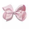 Close up of light pink hair bow, non-slip, handmade