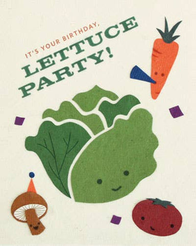 Good Paper Handmade Greeting Card - It's Your Birthday, Lettuce Party!