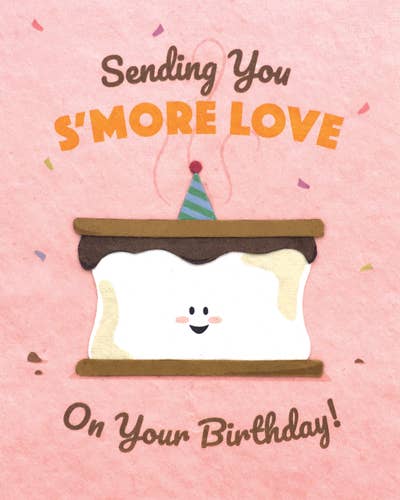 Handmade Greeting Card, Sending You S'More Love On Your Birthday, Made of Recycled Paper